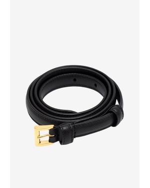 Prada Saffiano Leather Thin Belt - Black