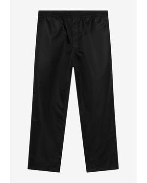 Prada Triangle Logo Straight-Leg Pants - Black