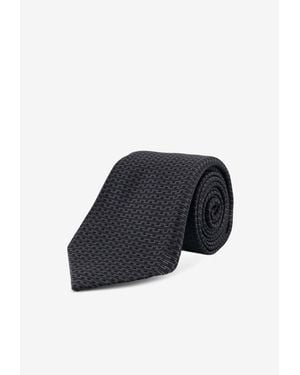 Kiton Jacquard Silk Tie - Blue