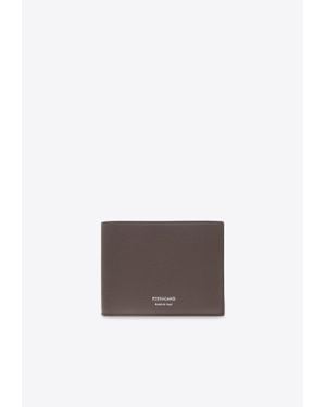 Ferragamo Logo Stamp Leather Wallet - White