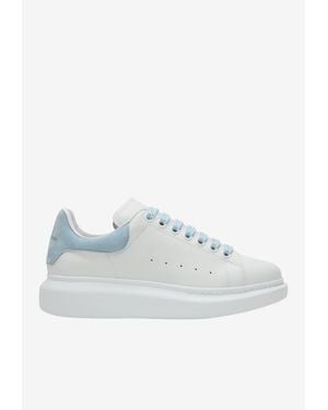 McQueen Oversized Leather Low-Top Sneakers - White