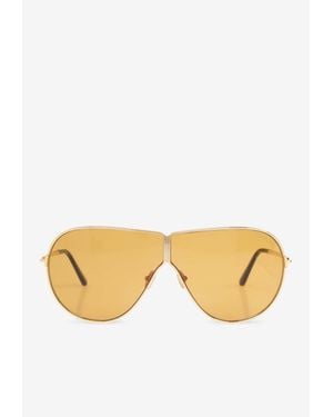 Tom Ford Keating Oversized Aviator Sunglasses - Natural