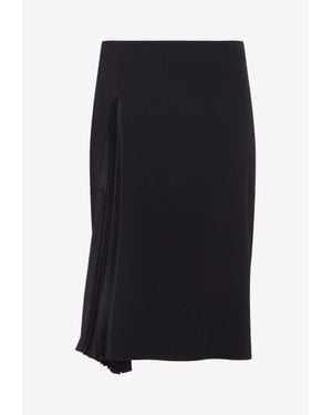 Jil Sander Asymmetric Fluid Crepe Midi Skirt - Black