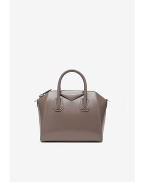 Givenchy Small Antigona Leather Top Handle Bag - Grey