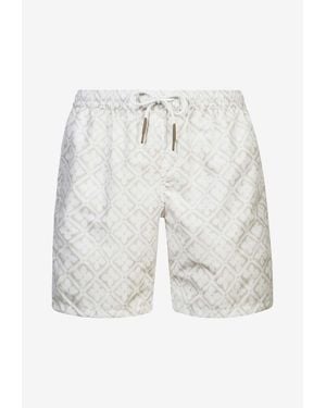 Eleventy Printed Beach Shorts - White
