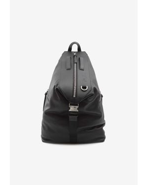 Loewe Convertible Leather Backpack - Black