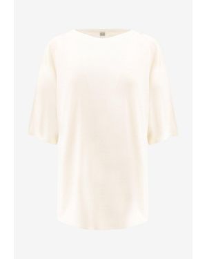 TOTEME Longline Wool Knit Top - White