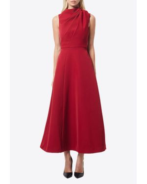 Mossman Cosmic Drape Midi Dress - Red