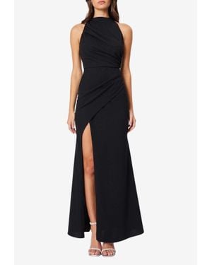 Elliatt Jade High-Neck Draped Maxi Dress - Black