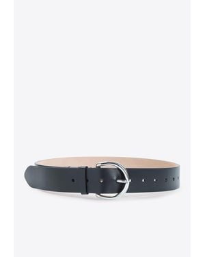 Phoebe Philo Round Buckle Calf Leather Belt - White