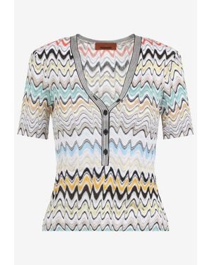 Missoni Zigzag Knit Top - Gray