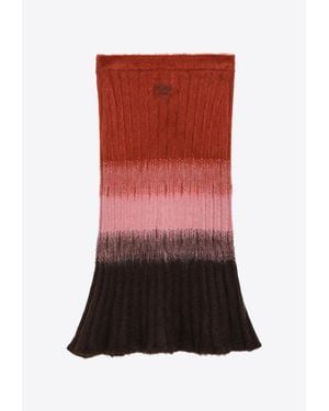 Fendi Knitted Wool Skirt - Red