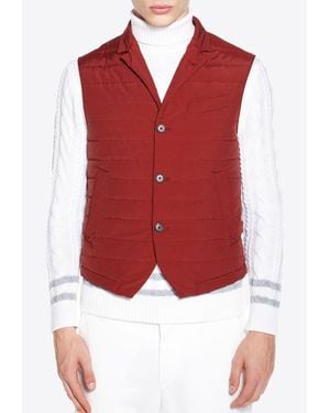 Eleventy Quilted Padded Gilet - Red