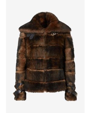 Fendi Shearling And Nappa Leather Jacket - Brown