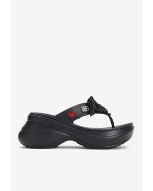 Balenciaga X Crocs Jibbitz Flatform Slippers - Multicolor