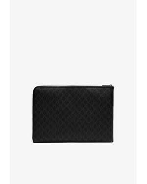 Gucci Medium Gg Supreme Briefcase - Black