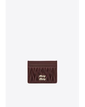 Miu Miu Matelassé Leather Cardholder - White