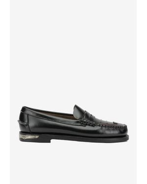 Sebago Dan Scarabeo Penny Loafers With Western-Insert - Black