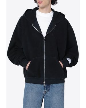GALLERY DEPT. Logo-Patch Zip-Up Sweatshirt - Black