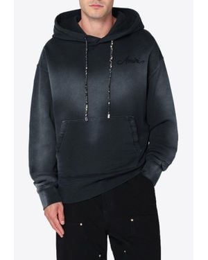 Amiri Bleached Bandana Faded Hooded Sweatshirt - Grey