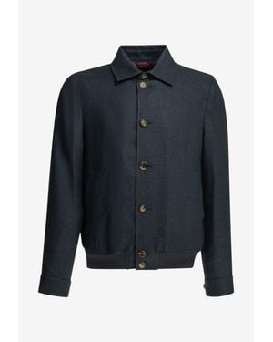 Brunello Cucinelli Denim Buttoned Jacket - Blue