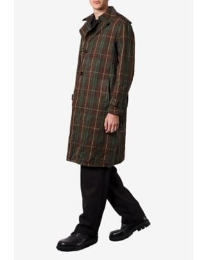 Burberry Double-Breasted Check Trench Coat - Black