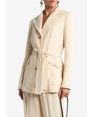 Etro Belted Field Blazer - Natural
