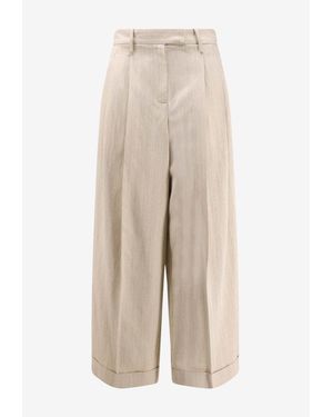 Alysi Straight-Leg Linen Pants - Natural