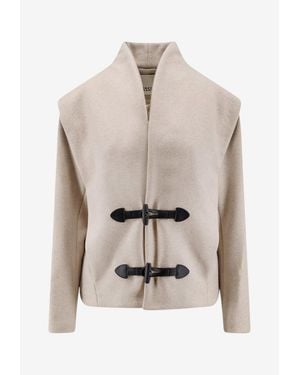 Isabel Marant Toria Toggle-Closure Wool Coat - Natural