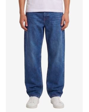 Stone Island Logo Patch Loose-Fit Jeans - Blue