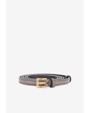 Prada Grained Leather Belt - White