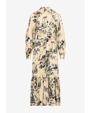 Etro Printed Maxi Shirt Dress - Natural