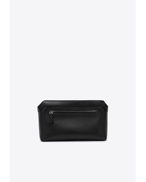 The Row Terrasse Grained Leather Clutch Bag - White