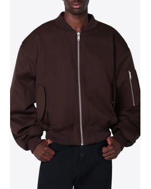 Entire studios Zip-Up Wool Bomber Jacket - Brown