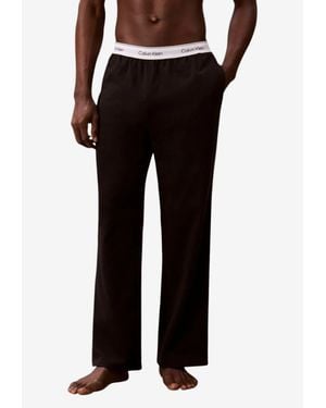 Calvin Klein Logo Waistband Jersey Pyjama Pants - Black