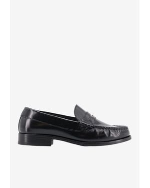 Alohas Rivet Leather Loafers - Black