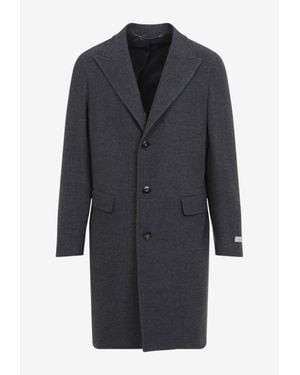 Canali Single-Breasted Wool Coat - Gray