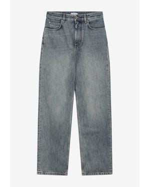 Loewe Anagram Straight Faded Jeans - Gray