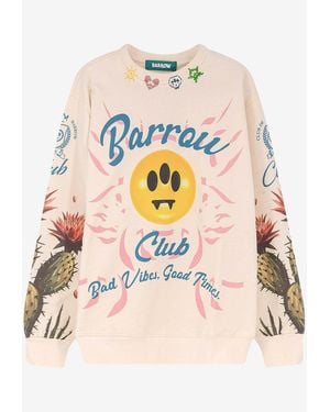 Barrow Cactus Print Logo Sweatshirt - Natural