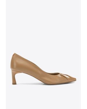 Halmanera 45 Pleated Leather Pumps - White