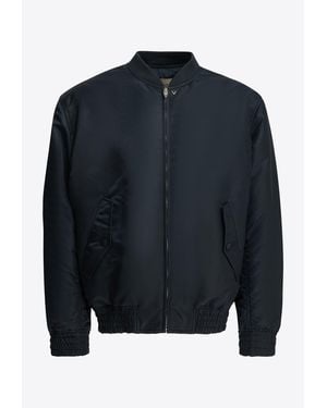 Valentino Vgold Zip-Up Bomber Jacket - Blue