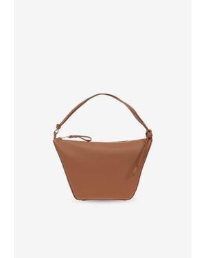 Loewe Mini Hammock Leather Hobo Bag - Brown