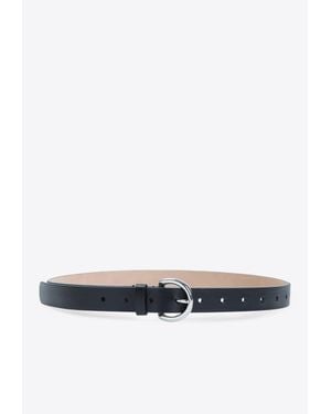 Phoebe Philo Round Buckle Calf Leather Belt - White