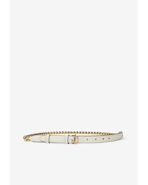 Jimmy Choo Jc-Chain Calf Leather Belt - Metallic