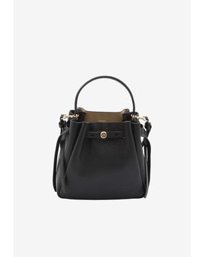 Tory Burch Romy Hammered Leather Bucket Bag - Black