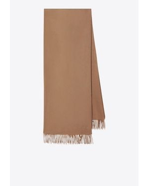 Max Mara Cashmere Fringed Scarf - White