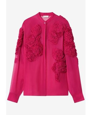 Dries Van Noten Embossed Flowers Blouse - Pink