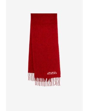 Isabel Marant Firmy Alpaca Blend Fringed Scarf - Red
