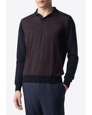 Corneliani Fine Wool Polo Sweater - Blue
