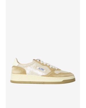 Autry Medalist Laminated Effect Sneakers - Natural